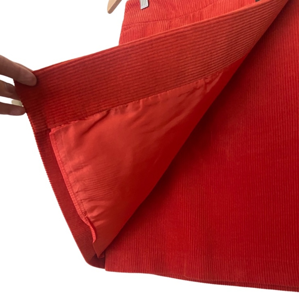 Boden | Pumpkin Orange Corduroy Wrap Style Skirt - Picture 5 of 15